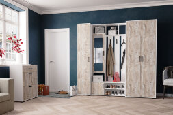 Пенал Бриз, белый/дуб юкон