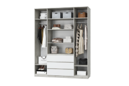 Шкаф для одежды 4 двери и 3 ящика Лори