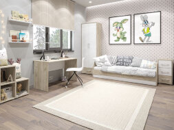 Кровать 800 Оливия, Серый дуб/Белый