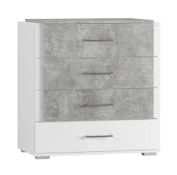 Комод Бьянка, Белый/Бетон светлый