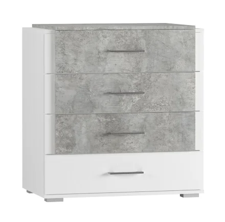 Комод Бьянка, Белый/Бетон светлый 