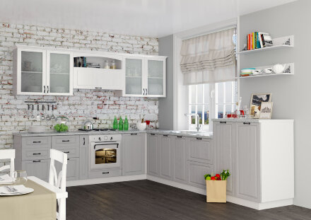 Кухня модульная Кантри (роял вуд серый) 