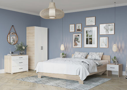 Модульная спальня Victor, сонома/белый 