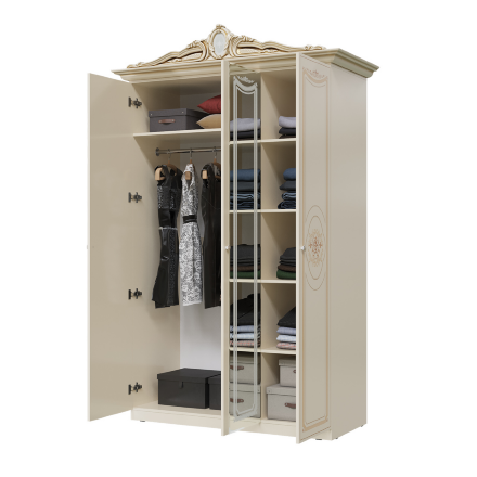 Шкаф 3-х дверный СГ-01 Грация, Слоновая кость 