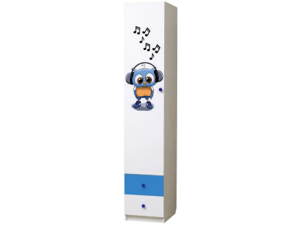 Шкаф однодверный с ящиками и фотопечатью Совята 1.3 