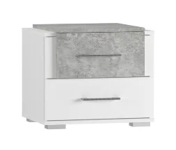 Тумбы прикроватные (2 штуки) Бьянка, Белый/Бетон светлый