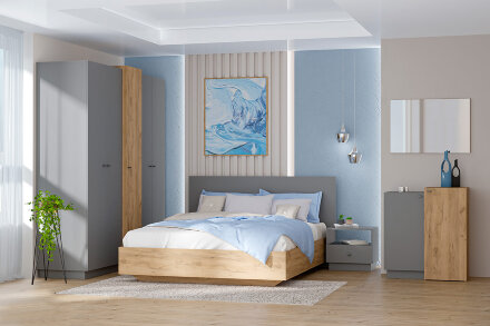 Тумба прикроватная Т-2 Квадро, Графит 